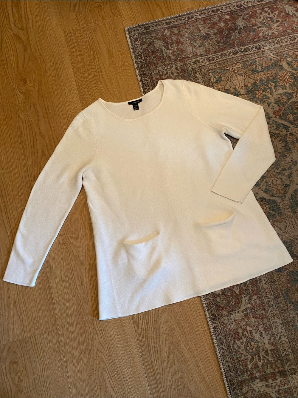 Alison Sheri Ivory Knit Sweater Top Long Sleeve Women’s Large